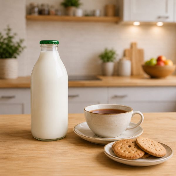 Fresh Milk in Glass Bottles
